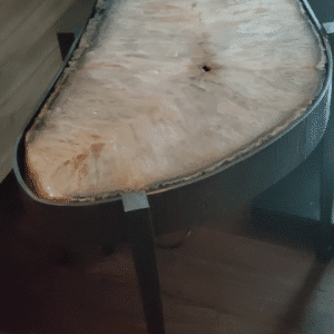 HALF MOON OVAL AGATE TABLE, WHITE AGATE